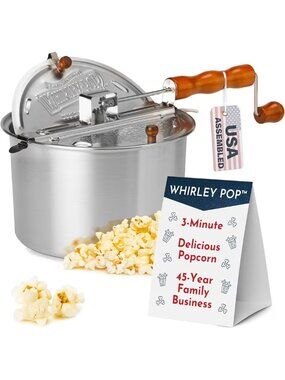 Original Whirley Pop Stovetop Popcorn Maker Silver Color (Brand New)